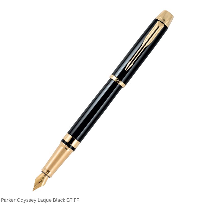 Parker Odyssey Laque Black - Gold Trim Fountain Pen Medium Point