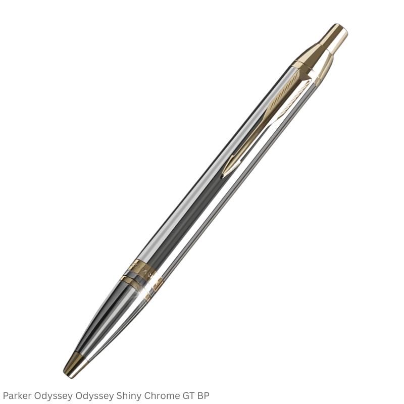 Parker Odyssey Shiny Chrome Gold Trim Ballpoint Pen