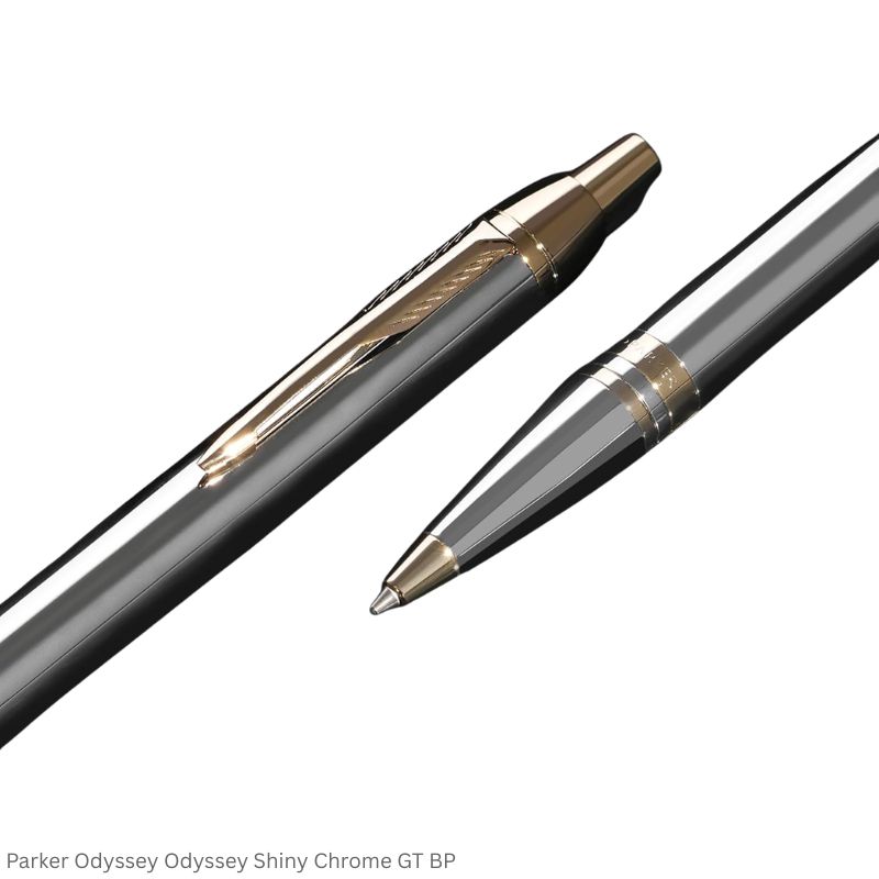 Parker Odyssey Shiny Chrome Gold Trim Ballpoint Pen
