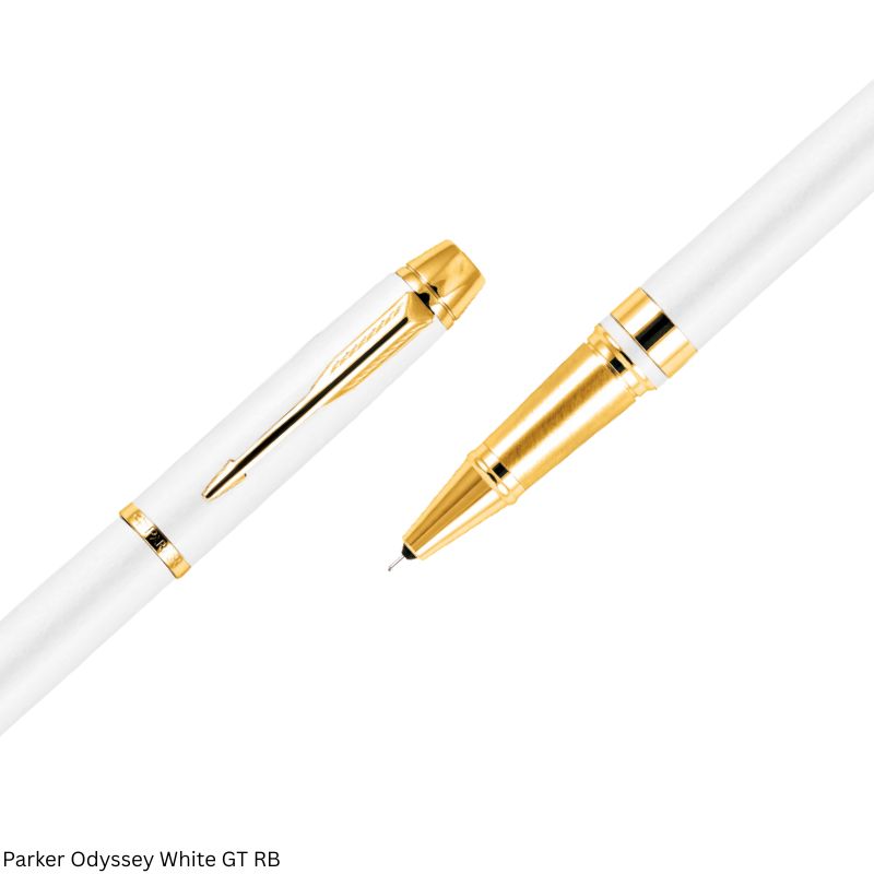 Parker Odyssey White - Gold Trim Rollerball Pen