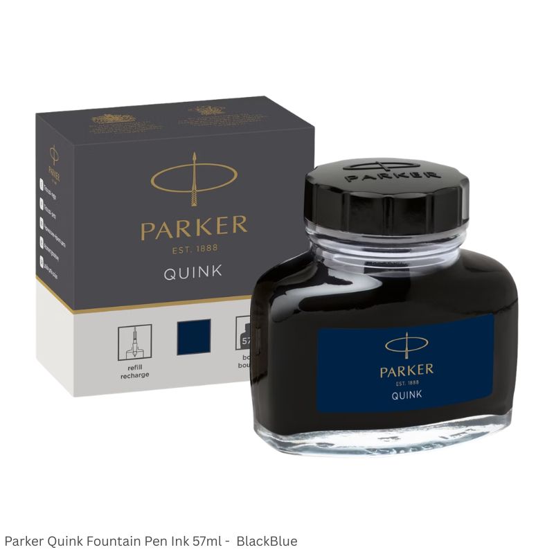 Parker Quink Fountain Pen Ink 57ml per bottle Ink color Black, Blue, BlackBlue and Washable Blue