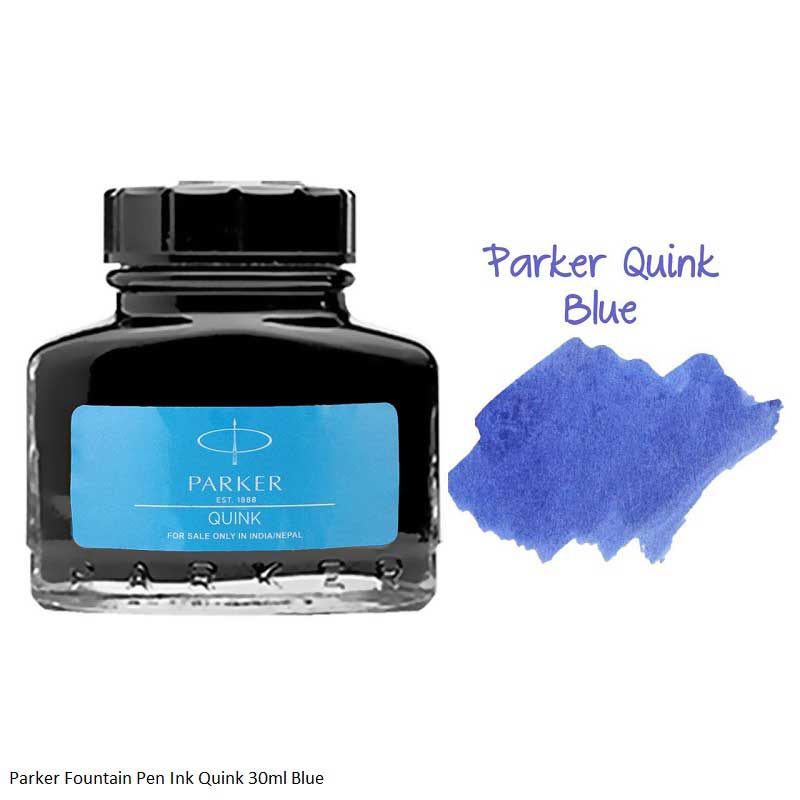 Parker Quink Fountain Pen Ink 30ml per bottle Ink color Black and Blue