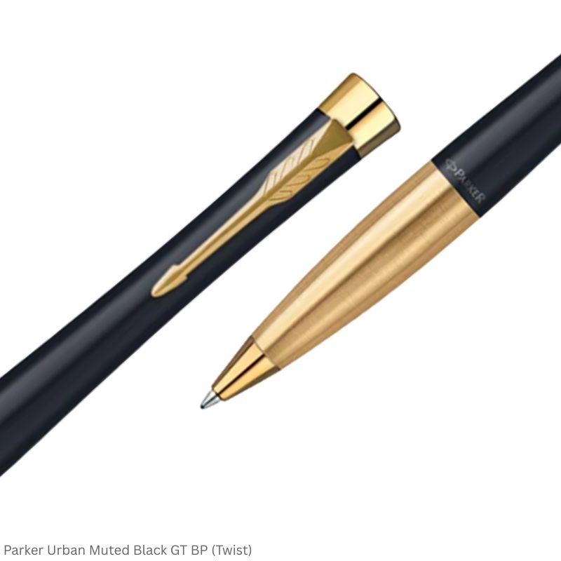 Parker Urban Muted Black Golde Trim Twist Ballpoint Pen