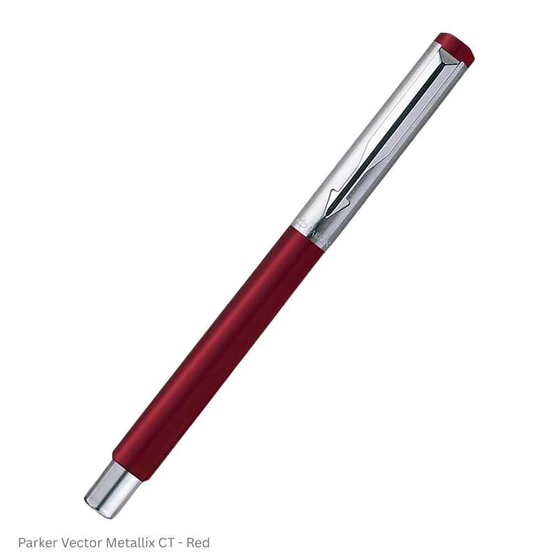 Parker Vector Metallix Chrome Trim Fountain Pen with 30ml Blue Quink Ink