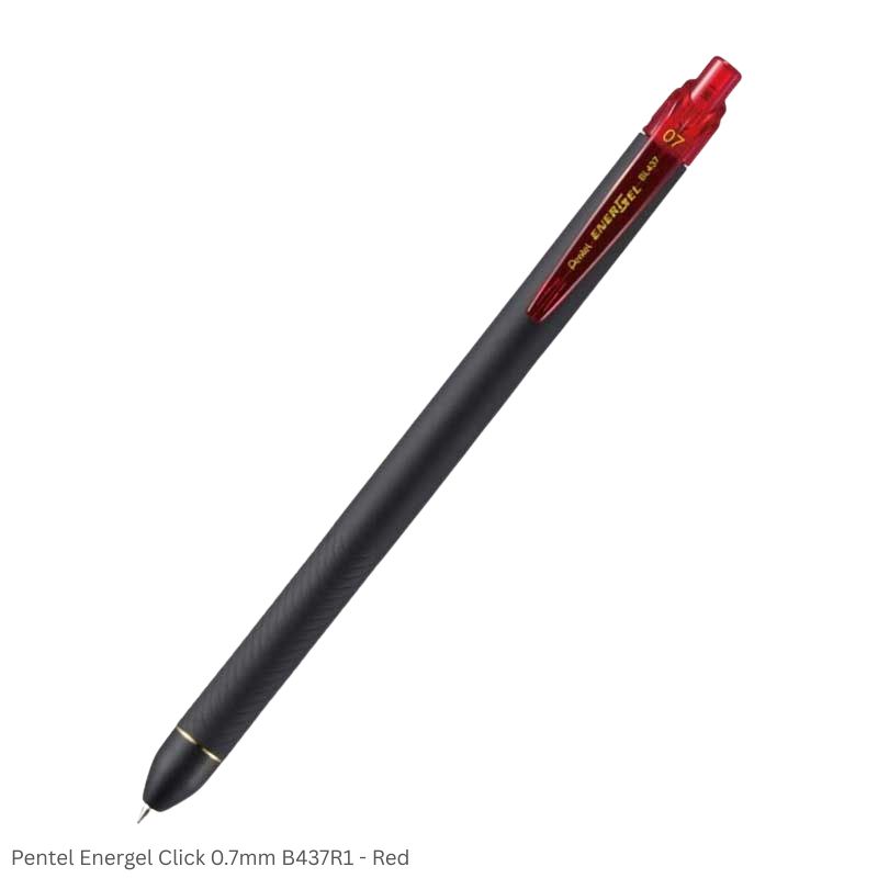 Pentel Energel Click BL437R1 Roller Ball Pen Ink Color Black, Blue and Red