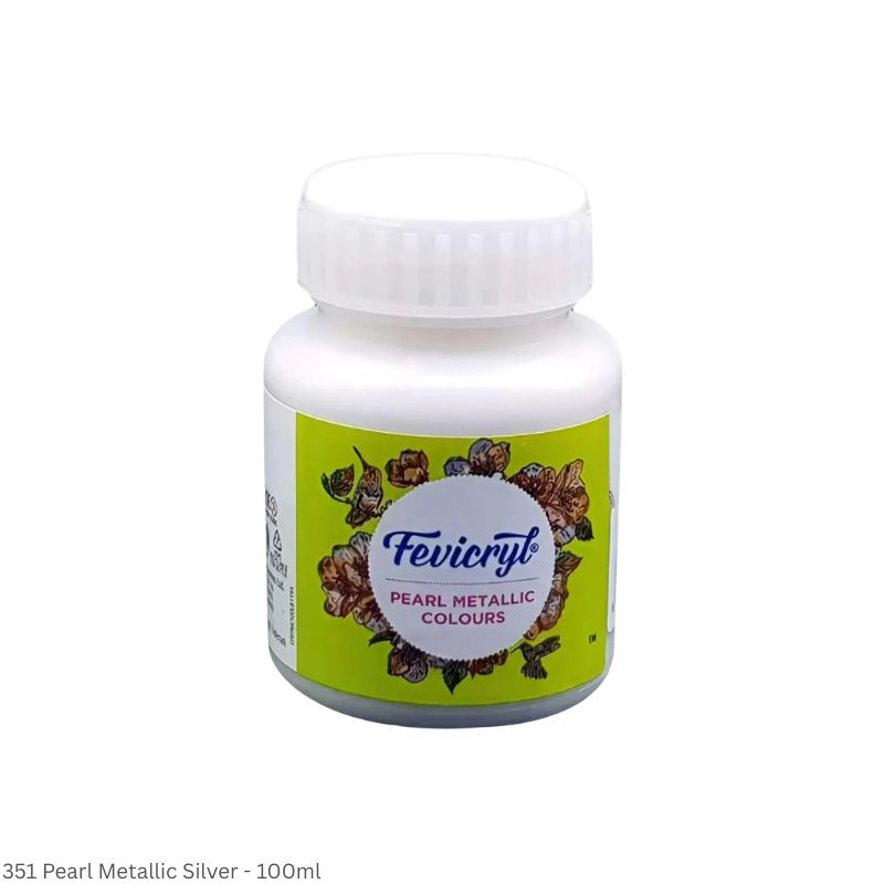 Pidilite Fevicryl Pearl Metallic individual bottles. Available in 10ml and 100ml