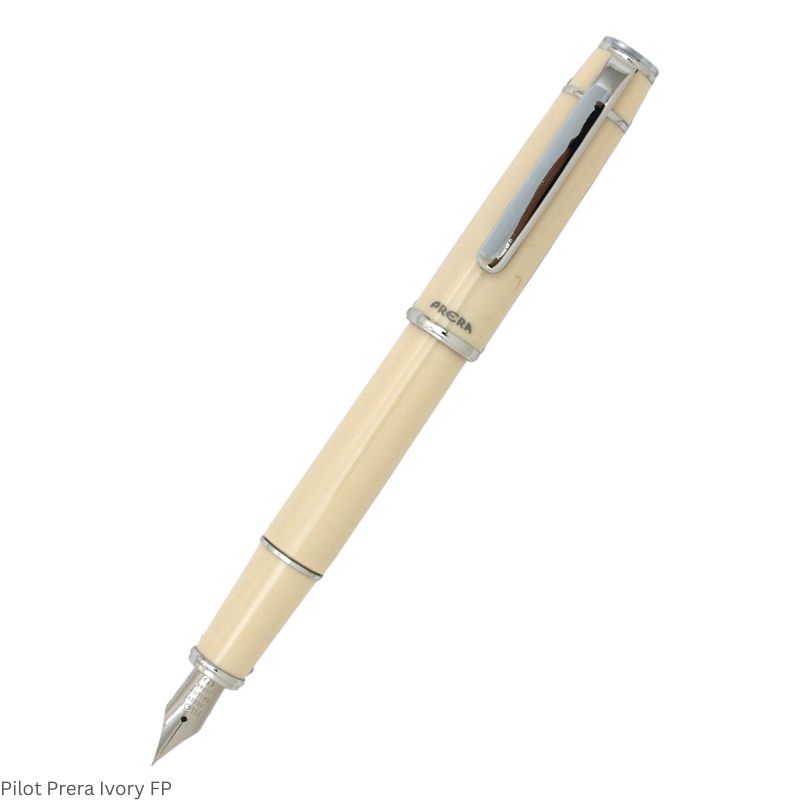 Pilot Prera Fountain Pen Ivory CT – Medium Nib, Chrome Trim, Made in Japan