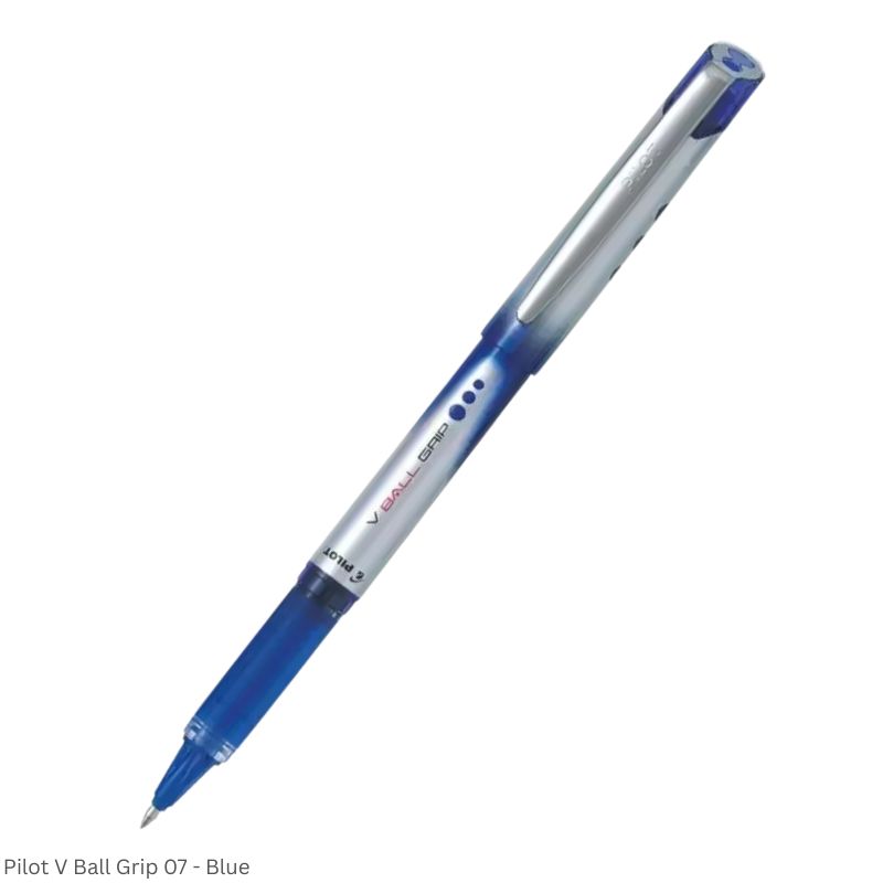 Pilot V Ball Grip 07 Liquid Rollerball Pen in 4 Black, Blue, Green and Red Ink Colors, 0.7mm Point