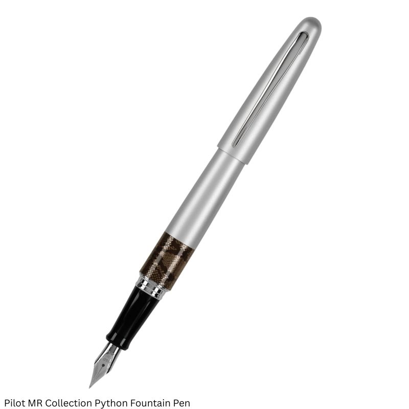 Pilot MR Animal Collection Fountain Pen Matte Silver with Python Accent
