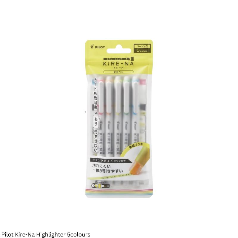 Pilot Kire-Na Double-Sided Highlighter Set – 5 Assorted Colours