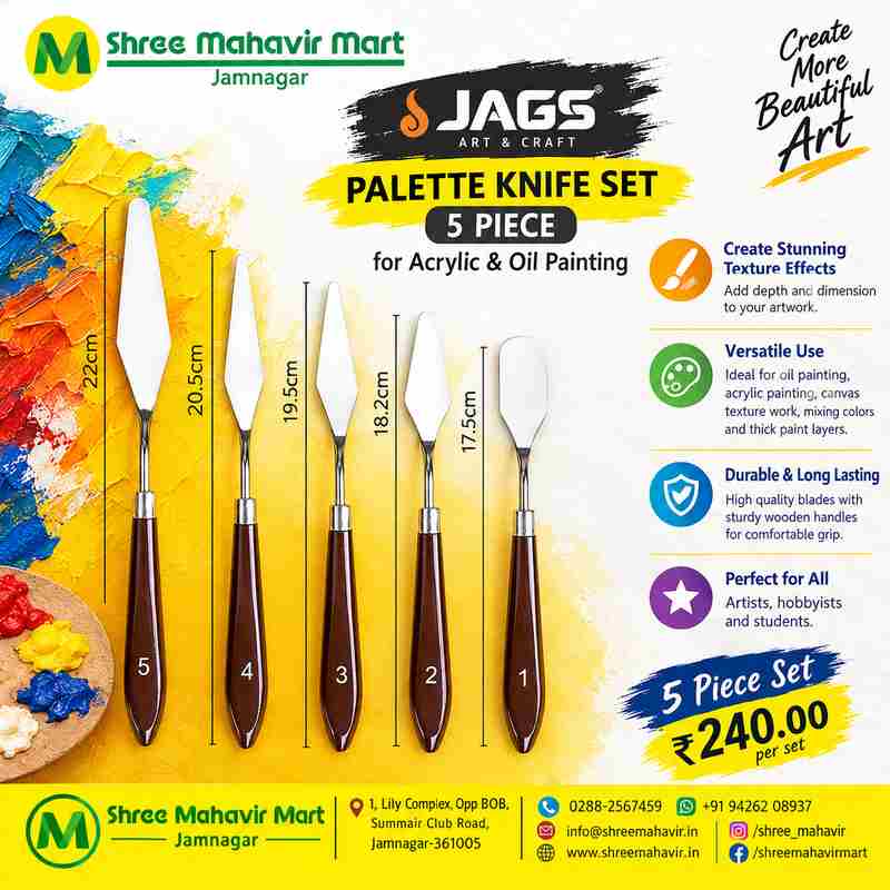 Jags Palette Knife Set 3 & 5 Piece for Acrylic & Oil Painting
