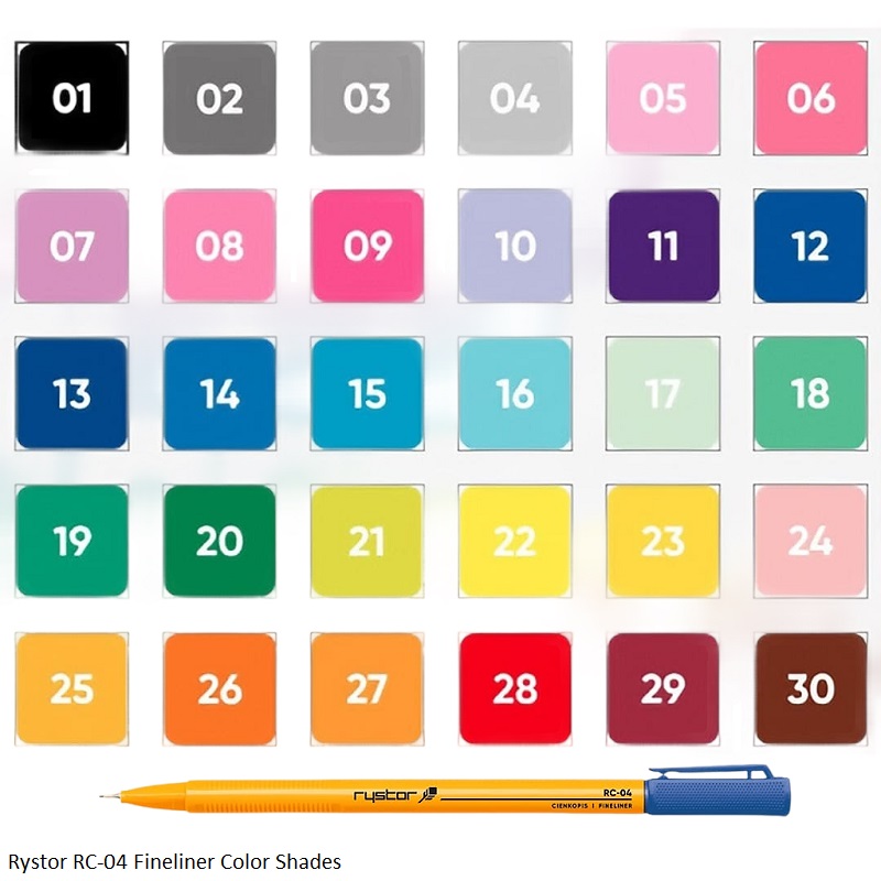 Rystor RC-04 Premium Fine Line Drawing and Writing Pens 0.4mm