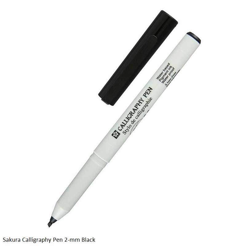 Sakura Calligraphy Pen 0.1, 0.2 and 0.3mm Ink Color Black
