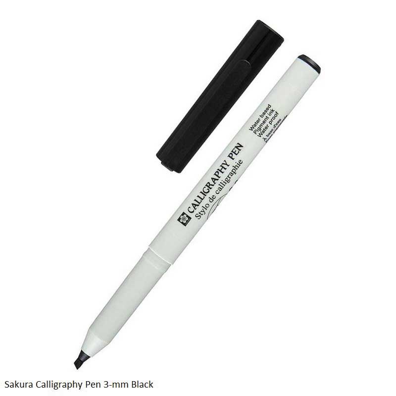 Sakura Calligraphy Pen 0.1, 0.2 and 0.3mm Ink Color Black