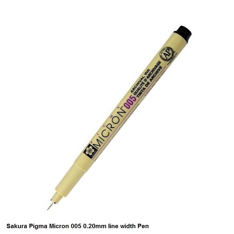 Sakura Pigma Micron Fineliner 003, 005, 01, 02, 03, 04, 05 and 08
