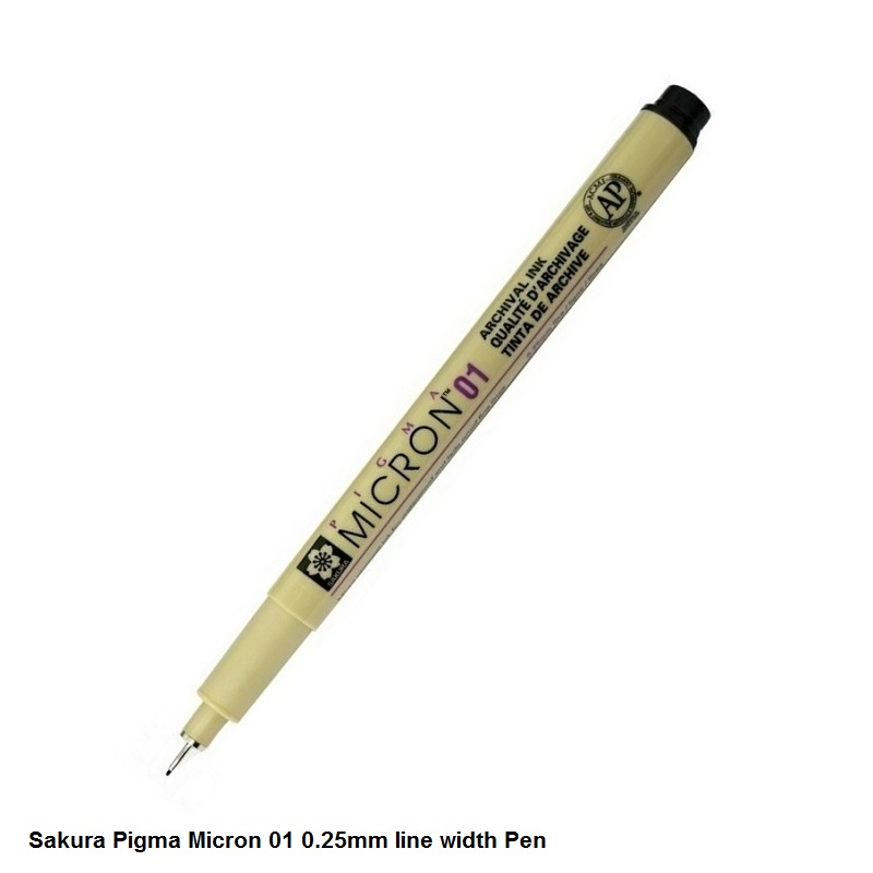Sakura Pigma Micron Fineliner 003, 005, 01, 02, 03, 04, 05 and 08