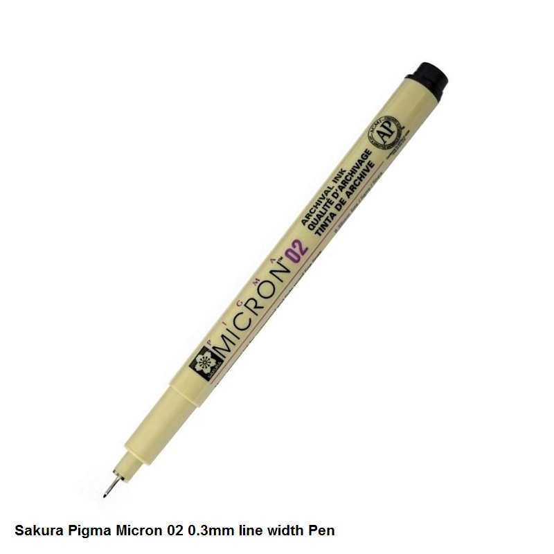 Sakura Pigma Micron Fineliner 003, 005, 01, 02, 03, 04, 05 and 08