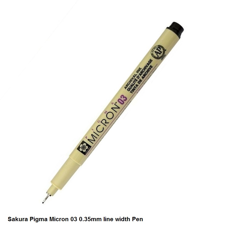 Sakura Pigma Micron Fineliner 003, 005, 01, 02, 03, 04, 05 and 08