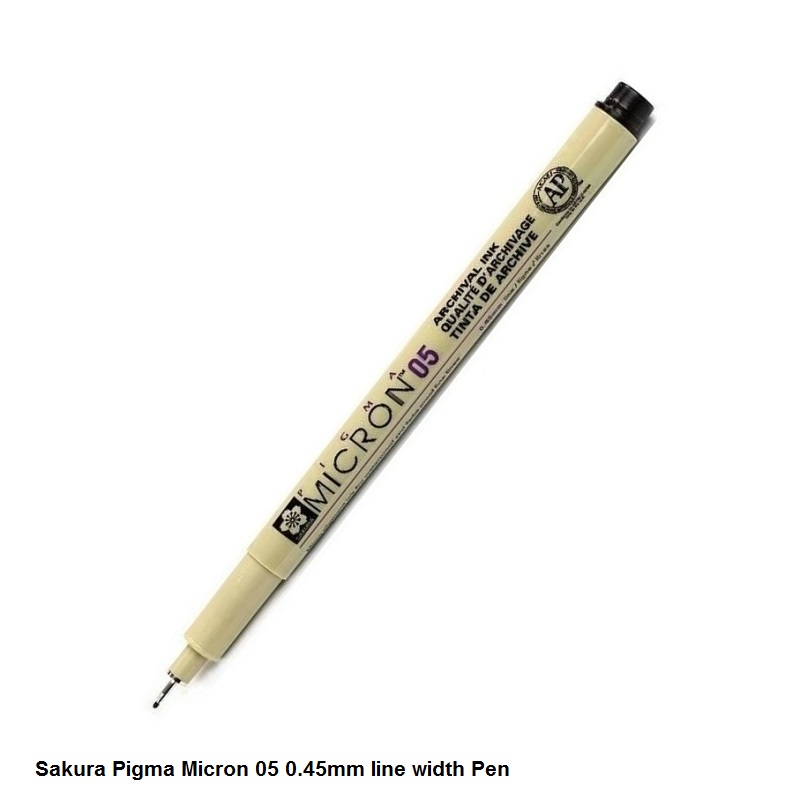 Sakura Pigma Micron Fineliner 003, 005, 01, 02, 03, 04, 05 and 08