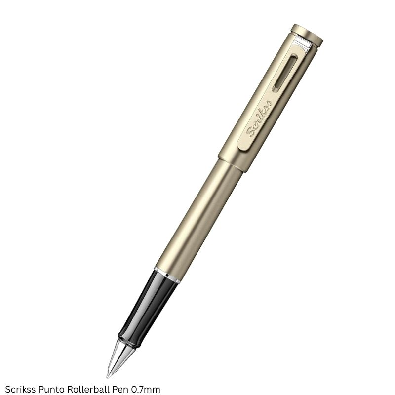 Scrikss Punto Rollerball Pen – Chrome Clip, 0.7 mm Liquid Ink Tip
