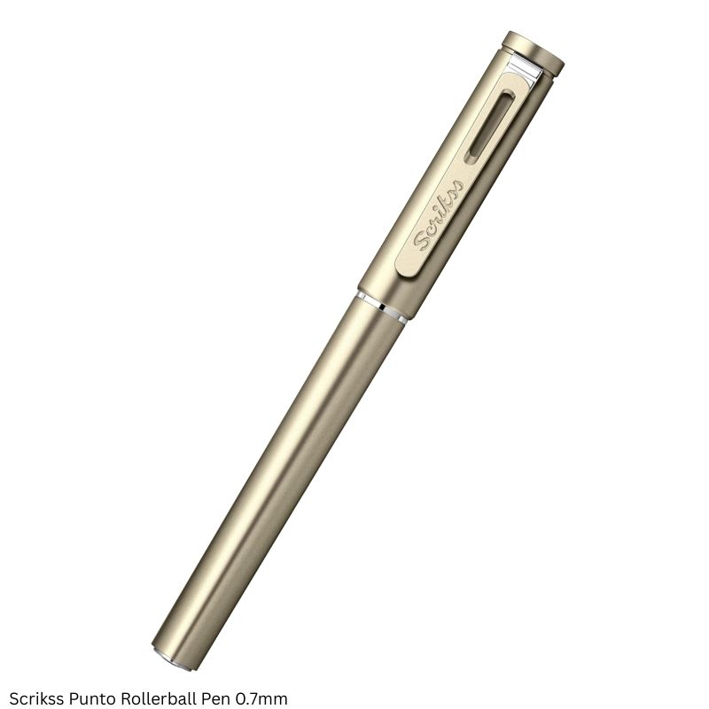Scrikss Punto Rollerball Pen – Chrome Clip, 0.7 mm Liquid Ink Tip