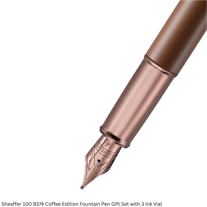 Sheaffer 100 G9374 Coffee Edition Fountain Pen Gift Set – Medium Nib with 3 Sheaffer Skrip Ink Vials