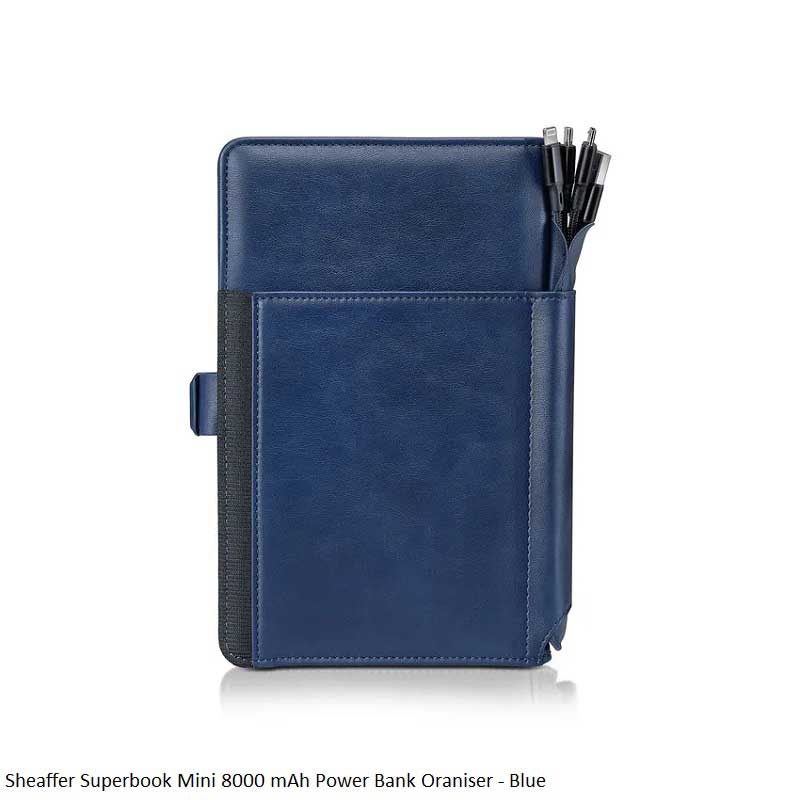 Sheaffer Superbook Wireless Powerbank Organiser 8000mAh Blue - Premium Smart Organizer