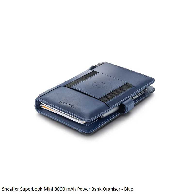 Sheaffer Superbook Wireless Powerbank Organiser 8000mAh Blue - Premium Smart Organizer
