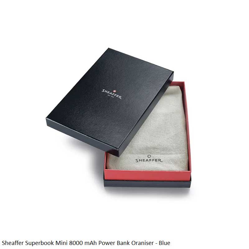 Sheaffer Superbook Wireless Powerbank Organiser 8000mAh Blue - Premium Smart Organizer