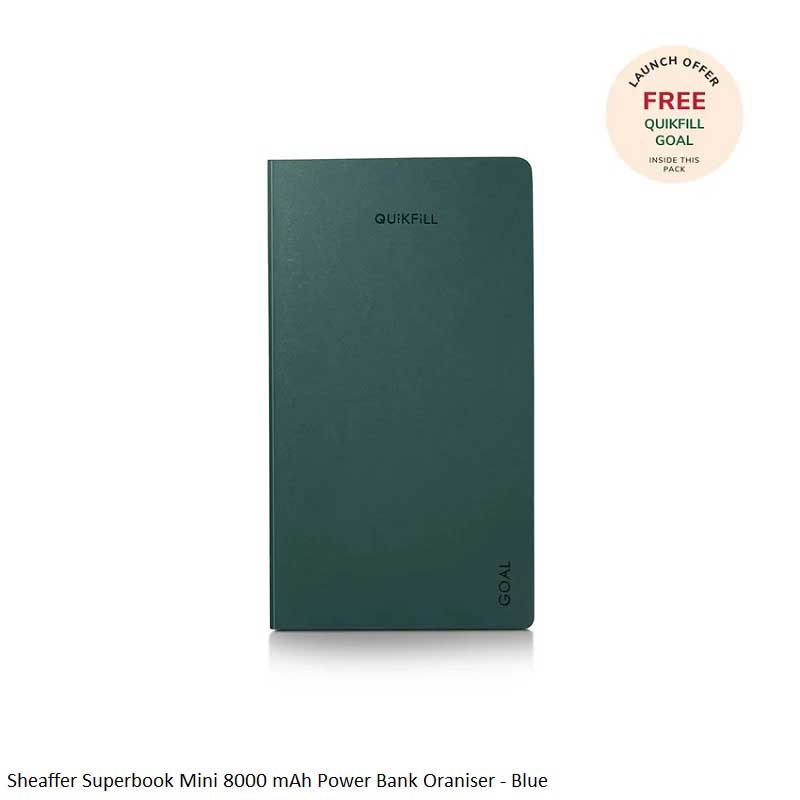 Sheaffer Superbook Wireless Powerbank Organiser 8000mAh Blue - Premium Smart Organizer