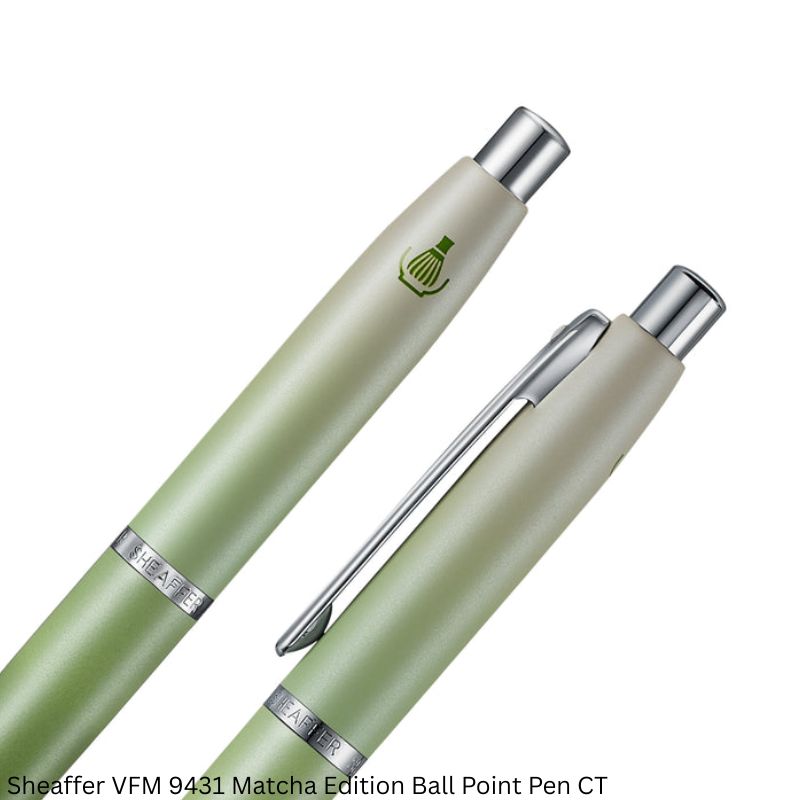 Sheaffer VFM 9431 Matcha Edition Green Ombre Gradient Ballpoint Pen with Chrome-Plated Trims