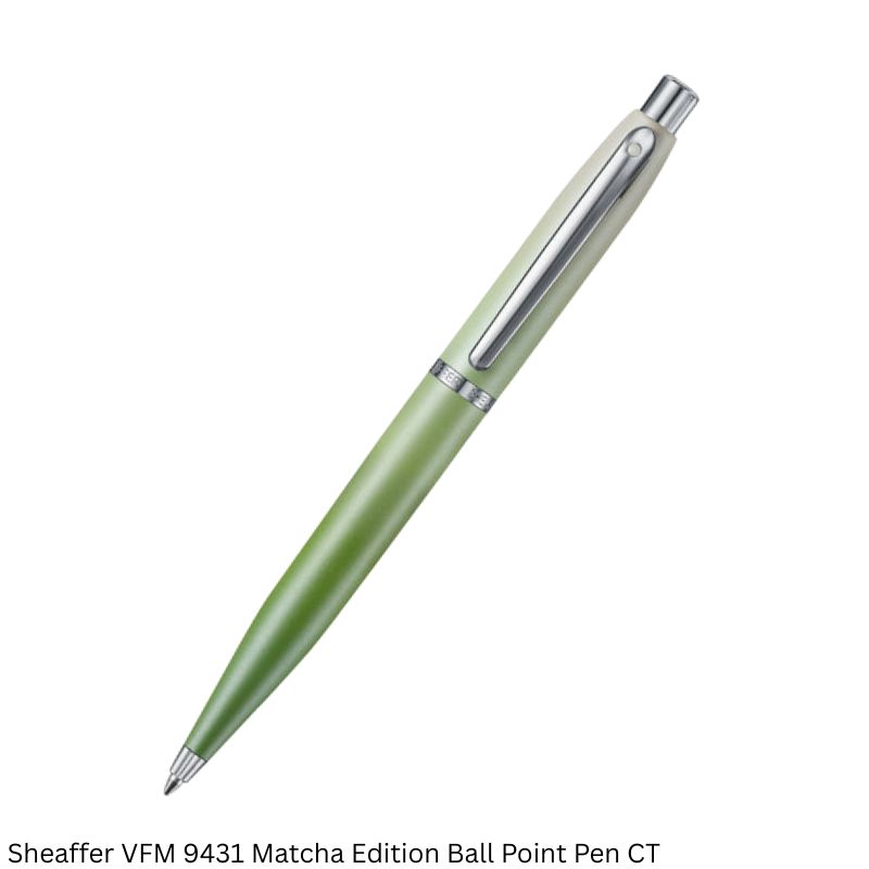Sheaffer VFM 9431 Matcha Edition Green Ombre Gradient Ballpoint Pen with Chrome-Plated Trims