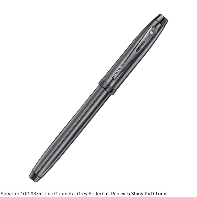 Sheaffer 100 9375 Ionic Gunmetal Grey Rollerball Pen – Shiny PVD Trims, Black Ink