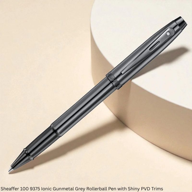 Sheaffer 100 9375 Ionic Gunmetal Grey Rollerball Pen – Shiny PVD Trims, Black Ink