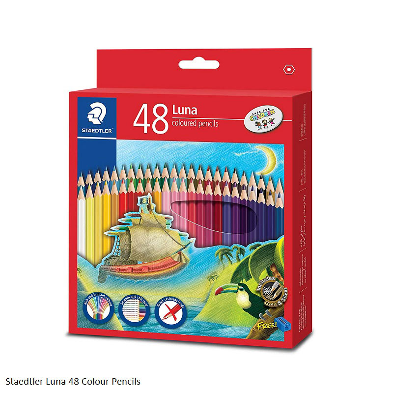 Staedtler Luna Coloured Pencils 12, 24, 36 and 48 Shades with Rich Colours for Drawing & Coloring