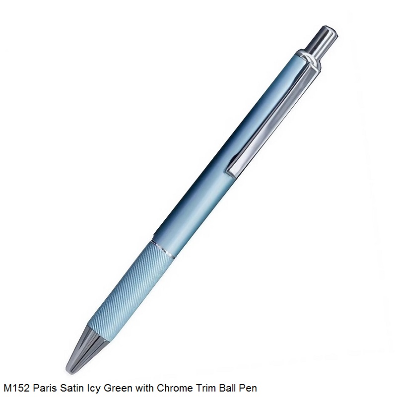 Paris Satin Finish Ball Point Pen with Metal Clip – Gold, Aqua Blue and Rose Gold body colours