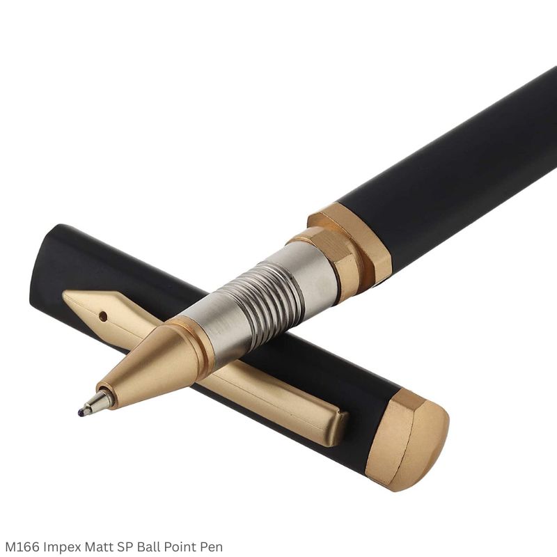M166 Black and Gold Triangle Design Metal Ball Point Pen Premium Executive Pen