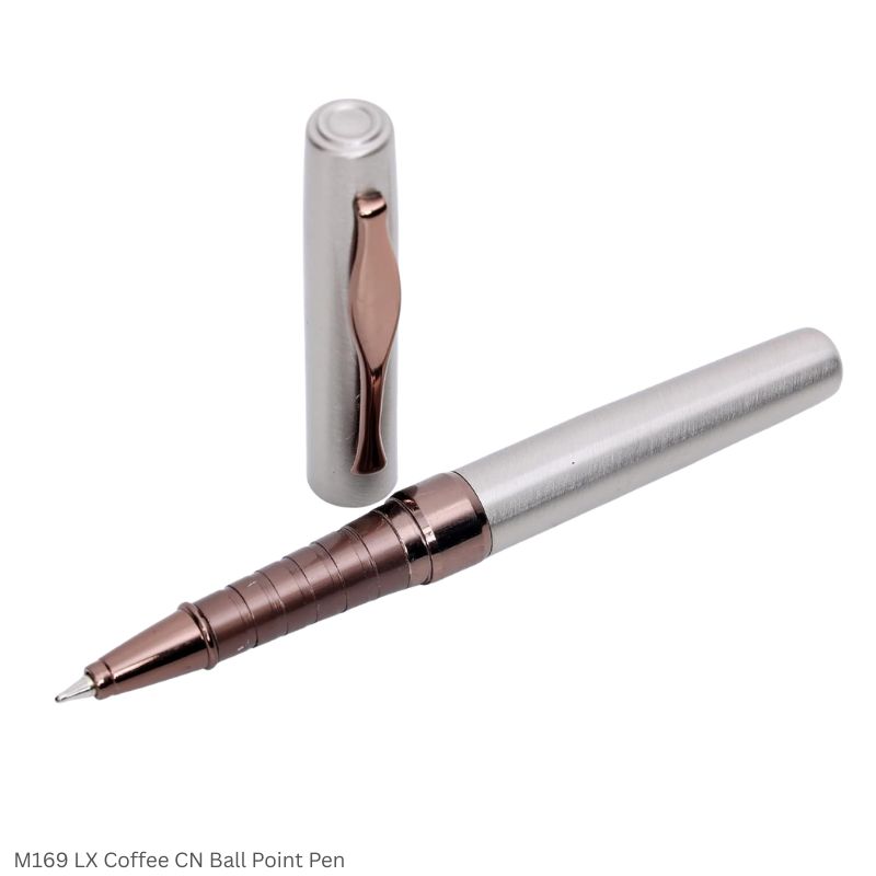 M189 LX Mini Metal Ball Point Pen Black-Gold & Chrome-Coffee Finish Premium Pocket Pen