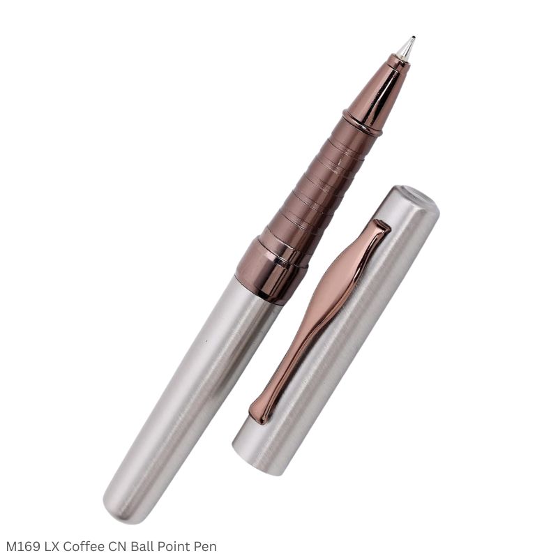 M189 LX Mini Metal Ball Point Pen Black-Gold & Chrome-Coffee Finish Premium Pocket Pen