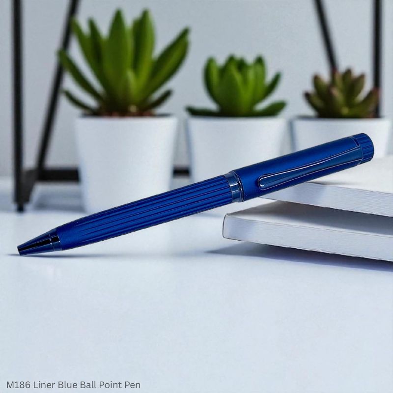 Liner Ball Point Pen Blue and Coffee Colour Finish Premium Metal Body Pen