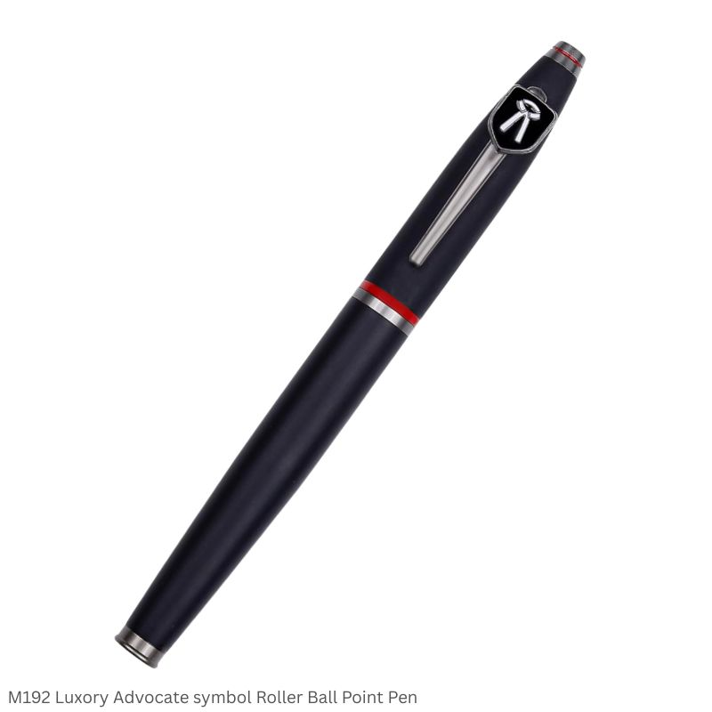 M192 Luxury Advocate Symbol Roller Ball Pen Matte Black Finish Premium Metal Body Pen