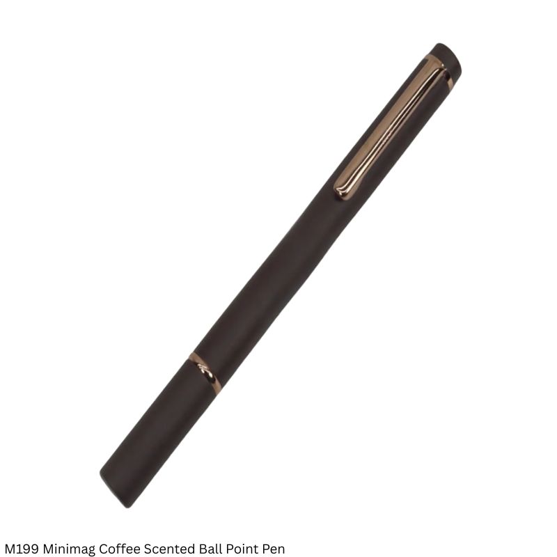M199 Minimag Coffee-Scented Ball Pen with Glossy Coffee Trims & Metal Gift Box