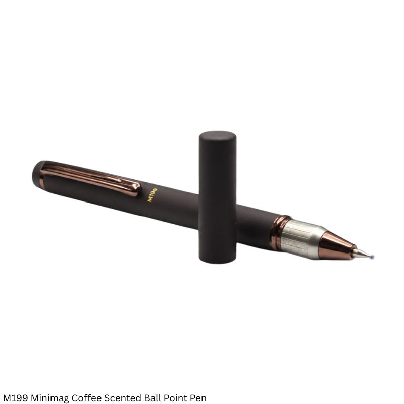 M199 Minimag Coffee-Scented Ball Pen with Glossy Coffee Trims & Metal Gift Box