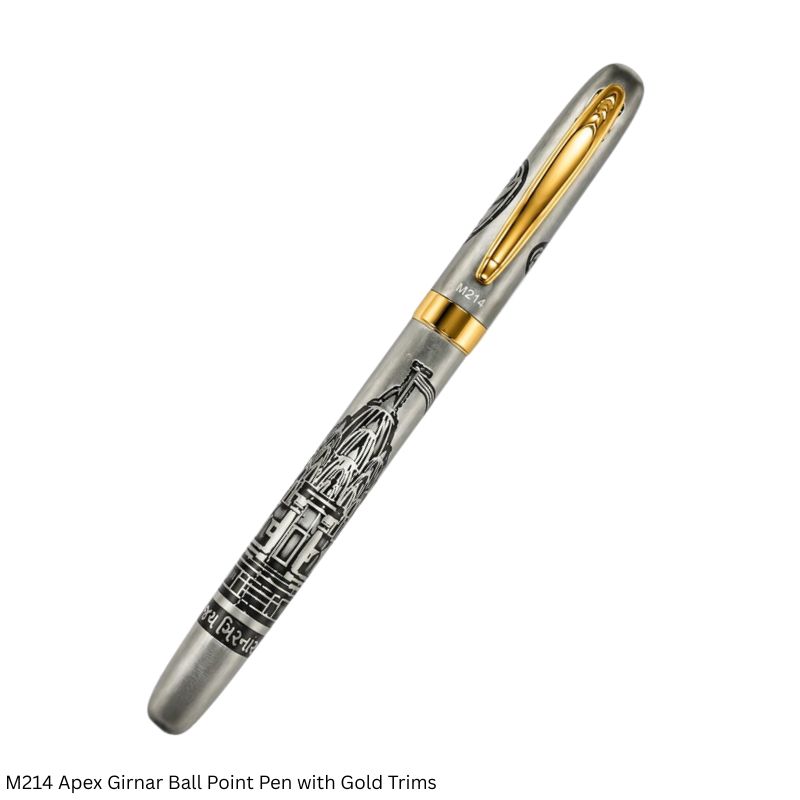 M214 Apex Girnar Divine Series Metal Ball Point Pen with Gold Trims | Personalised Gift Pen