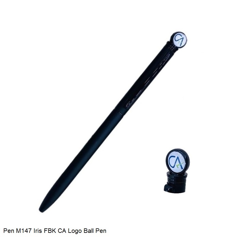 Pen M147 Iris FBK CA Logo Matte Black with Shiny Black Trim Ball Pen