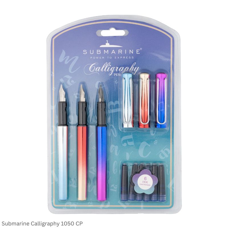 Submarine Calligraphy Pen Set of 3 Pens with 1.3mm, 1.9mm and 3.0mm Nib Sizes