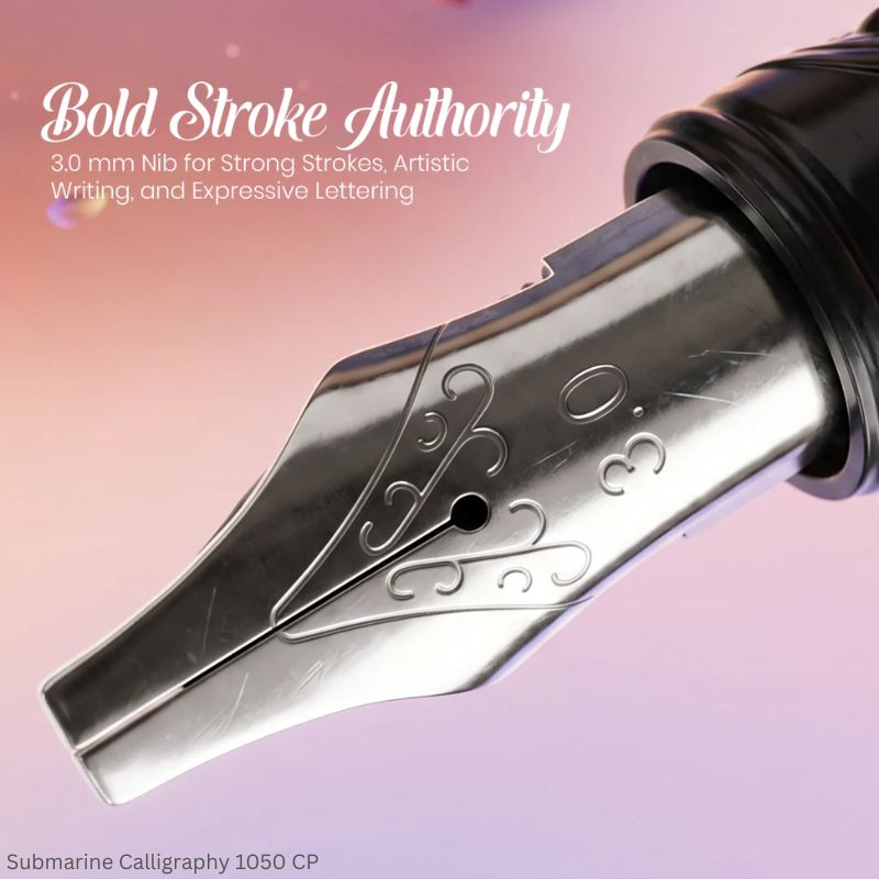 Submarine Calligraphy Pen Set of 3 Pens with 1.3mm, 1.9mm and 3.0mm Nib Sizes