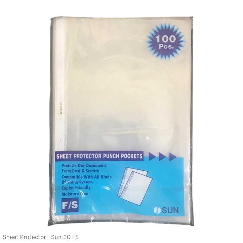 Sheet Protector Sun-30 Size A4 and FS 100Pcs per pack