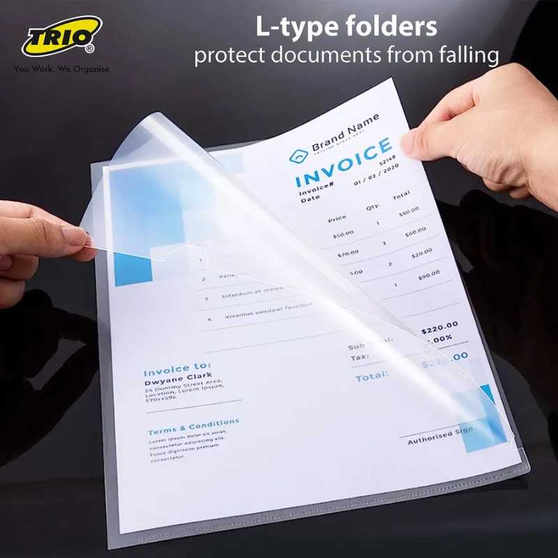 Trio L Folder Clear CH10A and CH10F Size A4 and FS