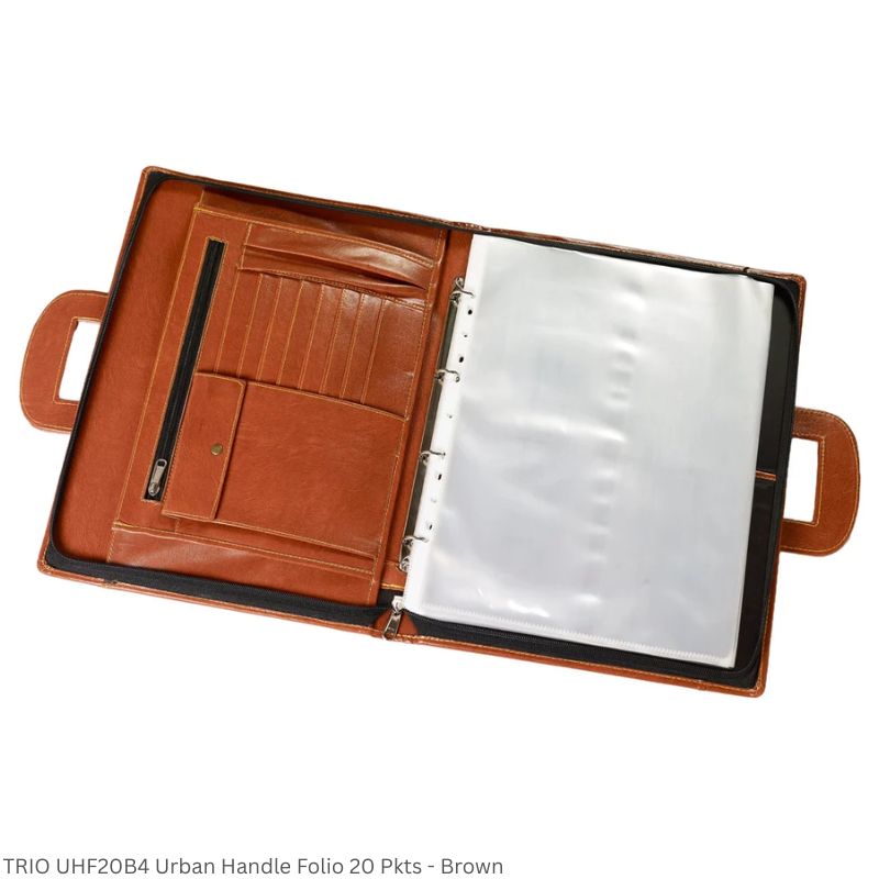 TRIO UHF20B4 Urban Handle Folio 20 Pockets Color Black and Brown